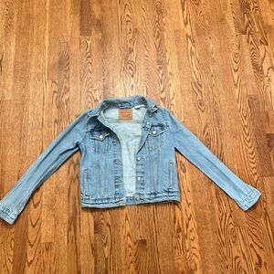 Women's Original Levi Trucker Denim Jacket Medium Blue Wash Size Small
